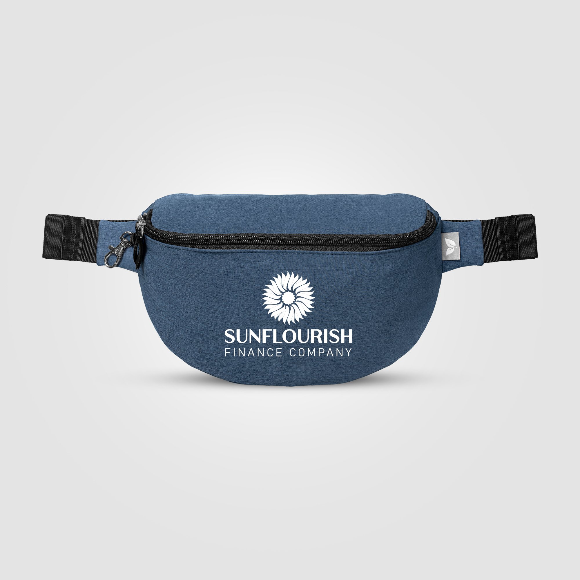 Sac banane publicitaire rPET Helsinki 2 L Bleu marine
